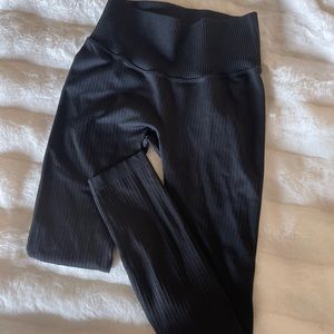 Black, ribbed leggings. Size small
